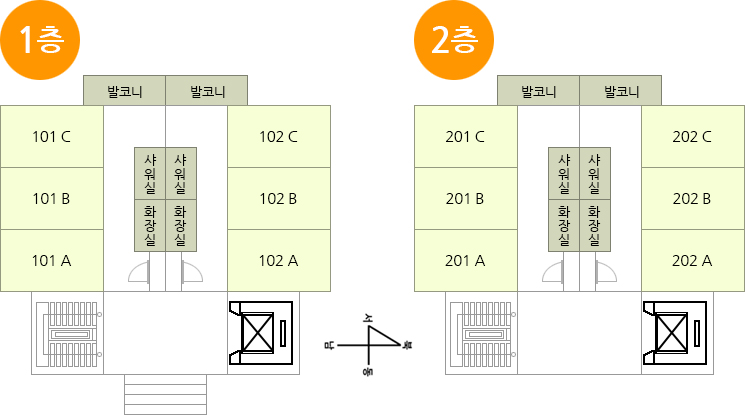 1, 2층안내도