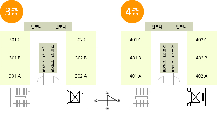 3, 4층안내도