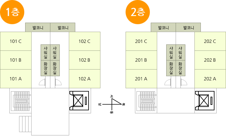 1, 2층안내도