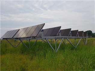 Solar farm mock installation at Saemangeum using helical piles