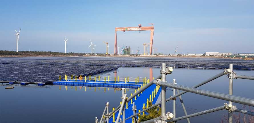 Floating solar farm constructed at Saemangeum