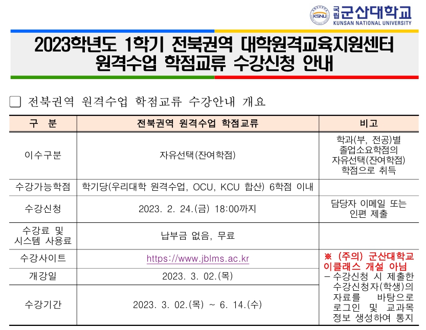 상세 | KSNU 광장 > 학교소식 > 학사/장학 | 국립군산대학교