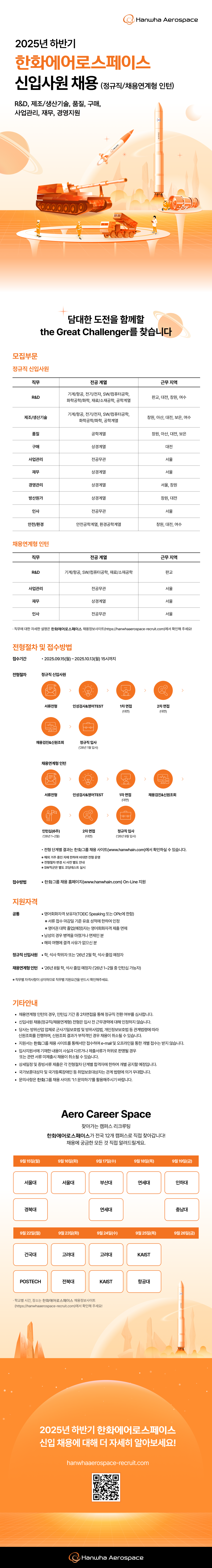 한화에어로스페이스 신입사원 공고문