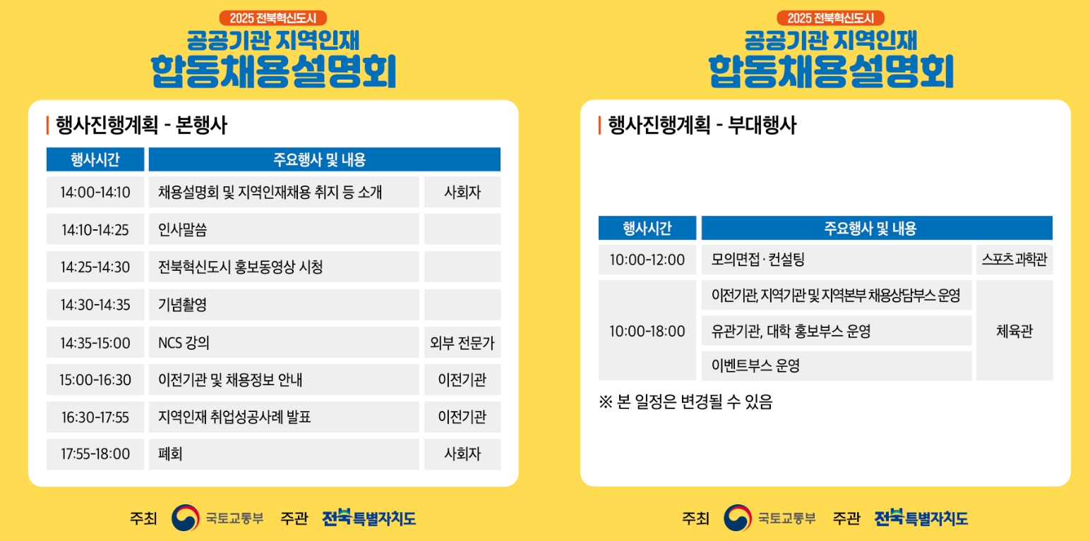 공공기관 지역인재 합동채용설명회