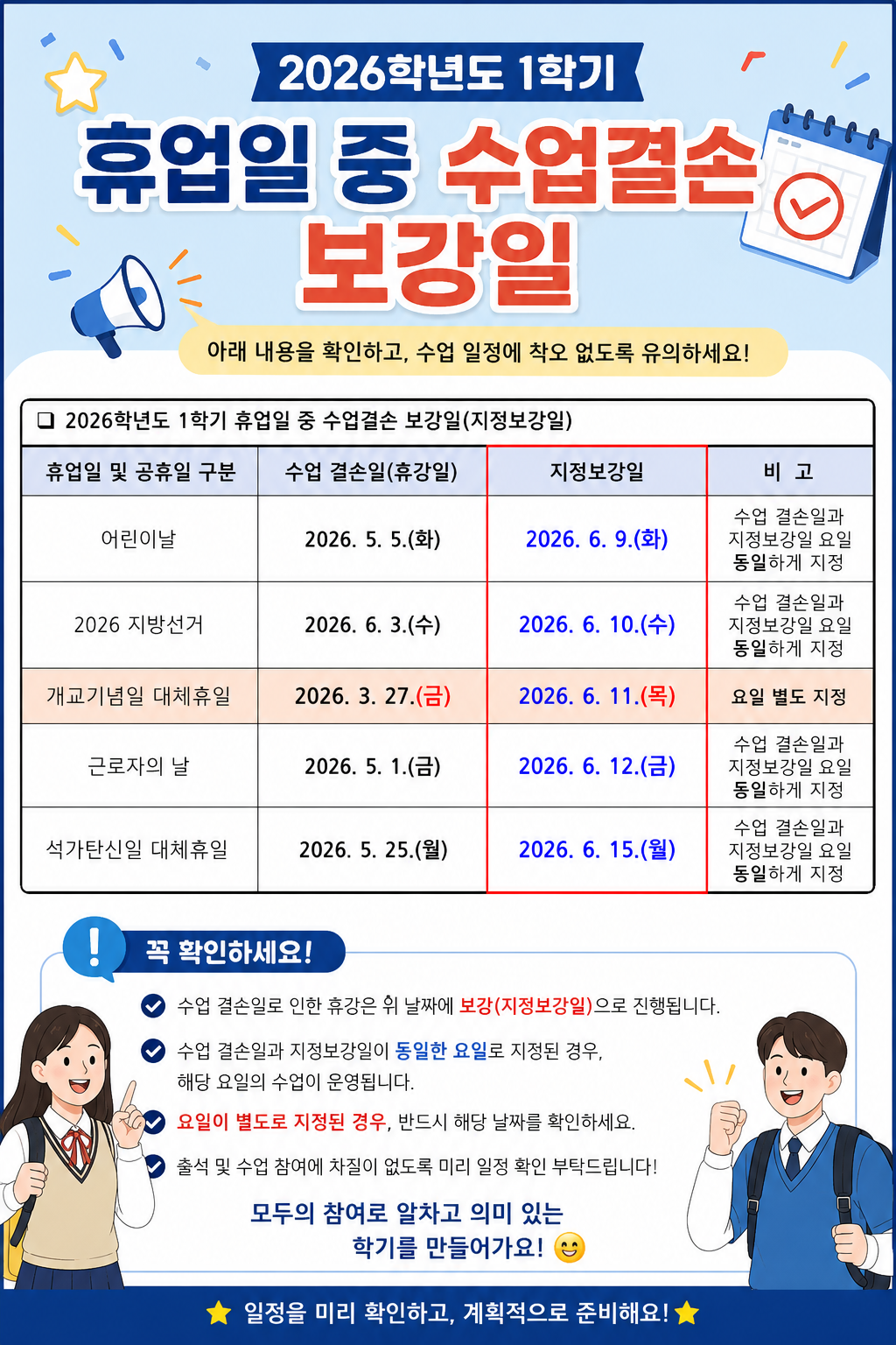 지정보강일 안내