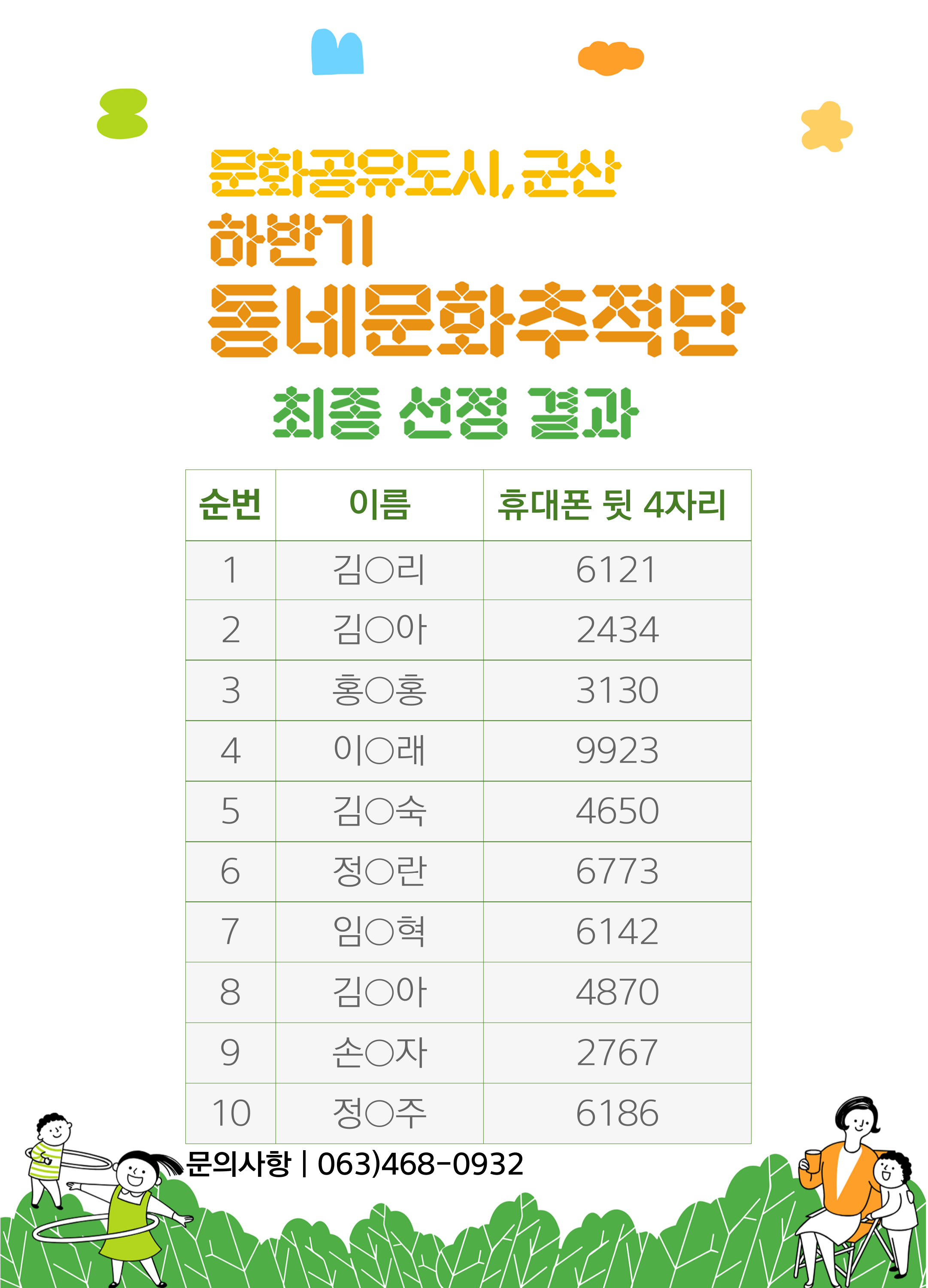 2023년 하반기 동네문화추적단 최종 선정 공고 이미지(1)