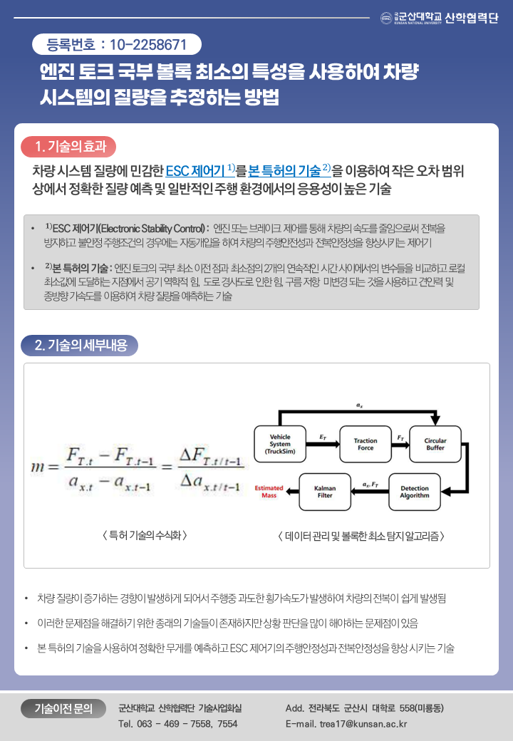 엔진 토크 국부 볼록 최소의 특성을 사용하여 차량 시스템의 질량을 추정하는 방법 이미지(1)