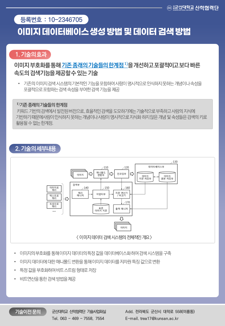 이미지 데이터베이스 생성 방법 및 데이터 검색 방법 이미지(1)