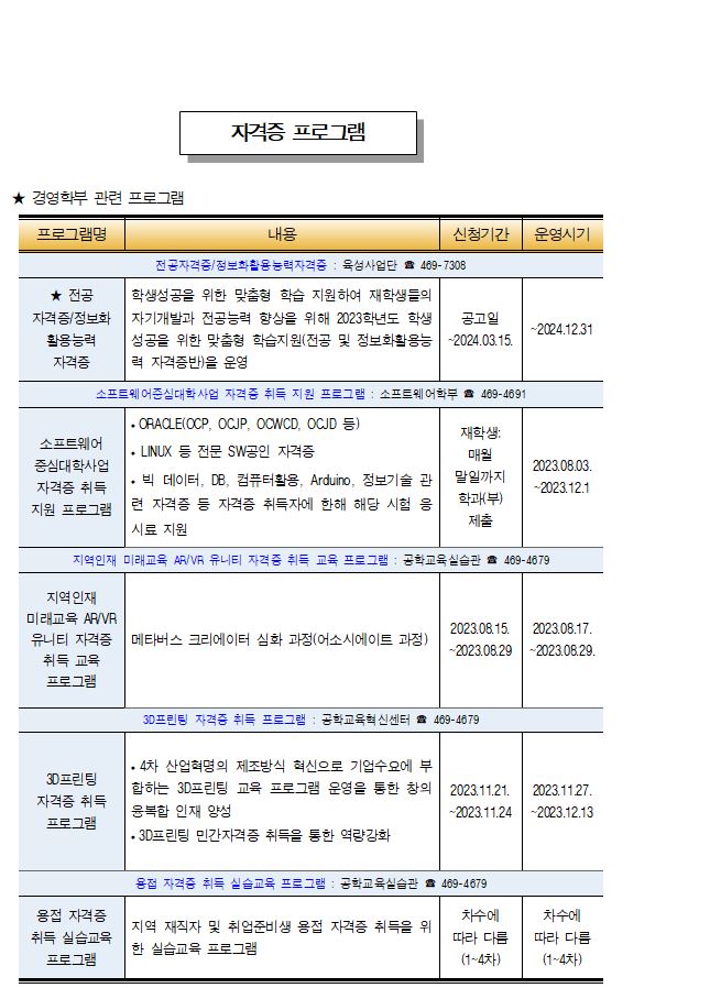 국립군산대학교 자격증 지원 프로그램 이미지(1)